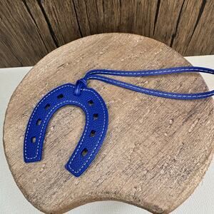 Western Purse Charm Horseshoe Bag Charm Blue Keychain Flair NEW FAST SHIP